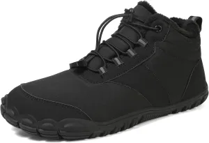 Womens Mens Barefoot Snow Boots, Soft Plush Lined Waterproof Hiking Shoes, Wide Toe Box Ankle Boots, Lightweight Outdoor Walking Anti-slip Winter Warm Sneakers