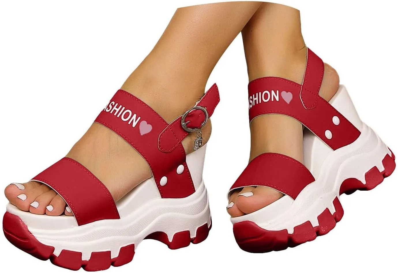 Women's Platform Sandals - Slip-On Sport Sandals,Open Toe Orthopedic Wedge Sandals with Arch Support, Comfortable Walking Sandals for Summer Beach, Hiking, Casual & Outdoor Activities