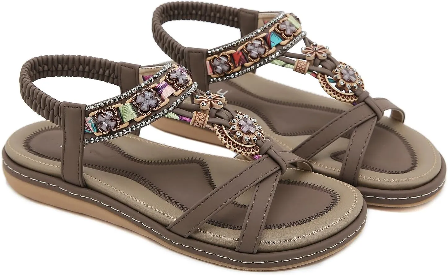 Womens Sandals Comfort Summer Shoes Bohemian Outdoor Beach Walking Flat Sandals