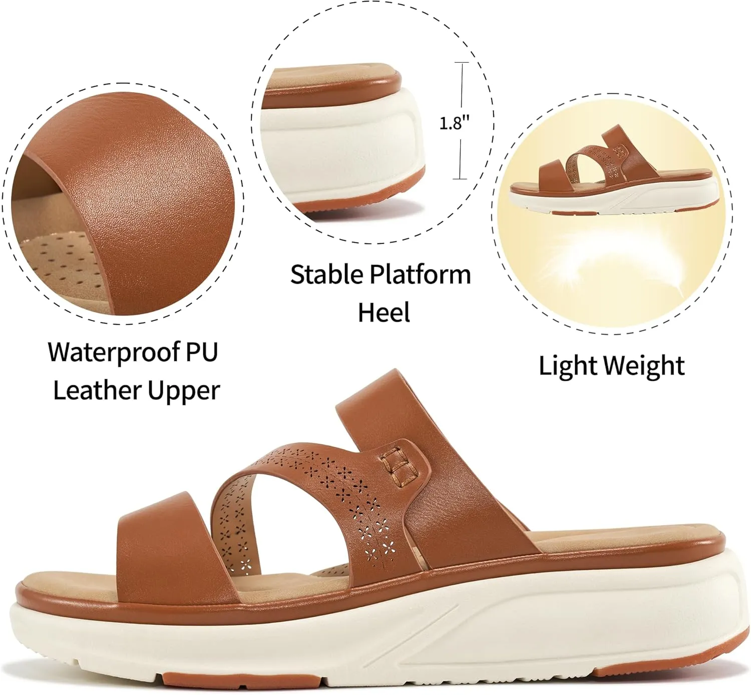 Womens Sandals Comfortable Summer: Breathable Slides for Women - Non Slip Sandals Walking Outdoor