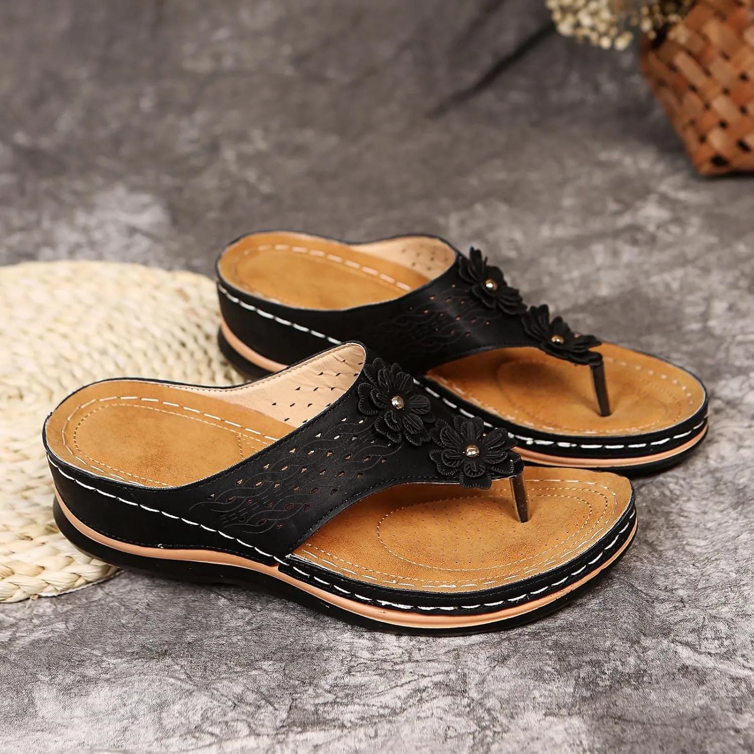 Womens Sandals Dressy, Womens Sandals Orthopedic Open Toe Sandals Retro Anti Slip Comfy Breathable Shoes