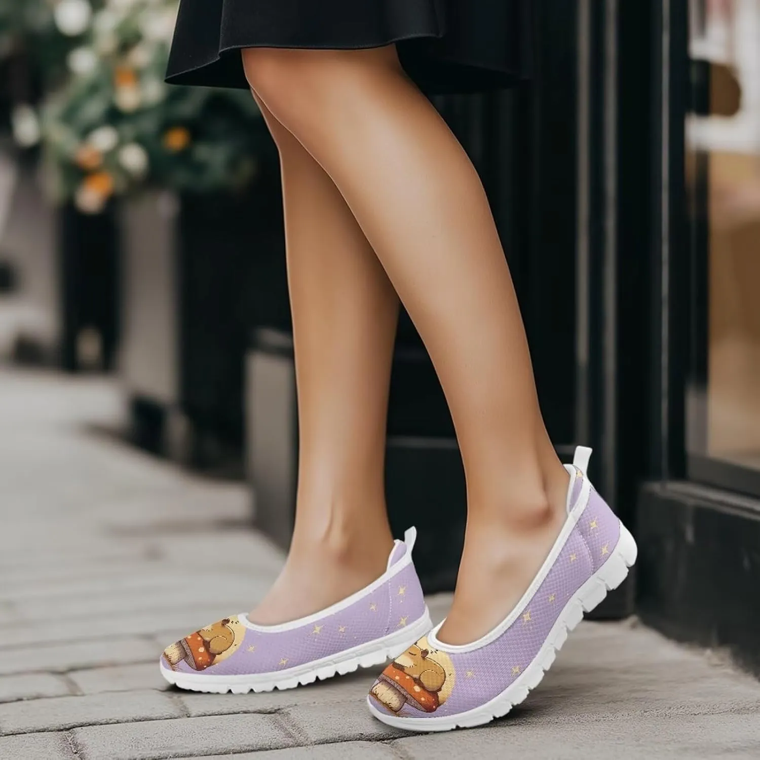 Women's Slip On Shoes Mesh Walking Flats Shoes Comfort Lightweight Casual Sneakers for Travel Date & Party White Sole Size 6-11