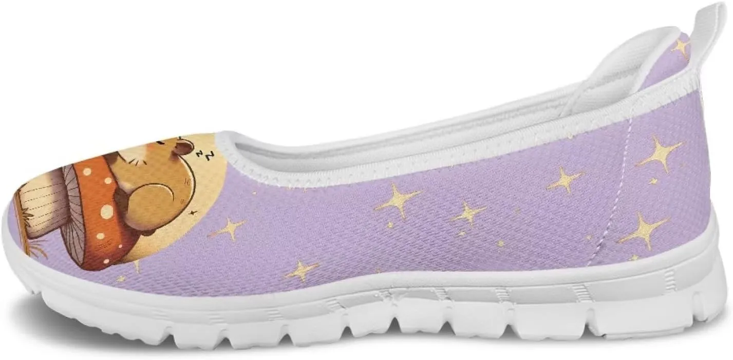 Women's Slip On Shoes Mesh Walking Flats Shoes Comfort Lightweight Casual Sneakers for Travel Date & Party White Sole Size 6-11