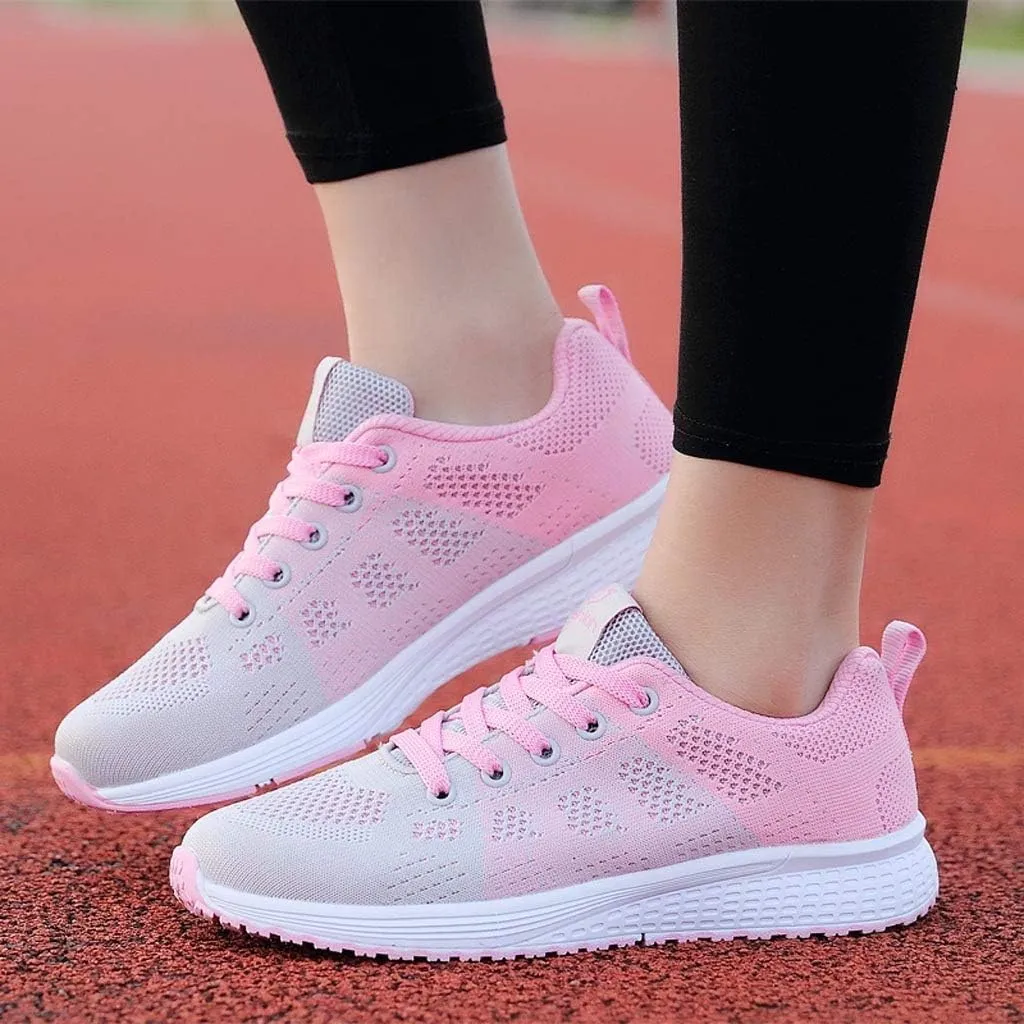 Womens Sneakers Air Cushion Running Shoes Lace Up Tennis Shoes Men Mesh Breathable Men's Casual Shoes Fashion Sneakers Platform Tennis Shoe Cross Trainer Shoe