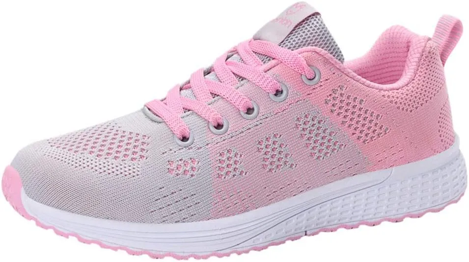 Womens Sneakers Air Cushion Running Shoes Lace Up Tennis Shoes Men Mesh Breathable Men's Casual Shoes Fashion Sneakers Platform Tennis Shoe Cross Trainer Shoe