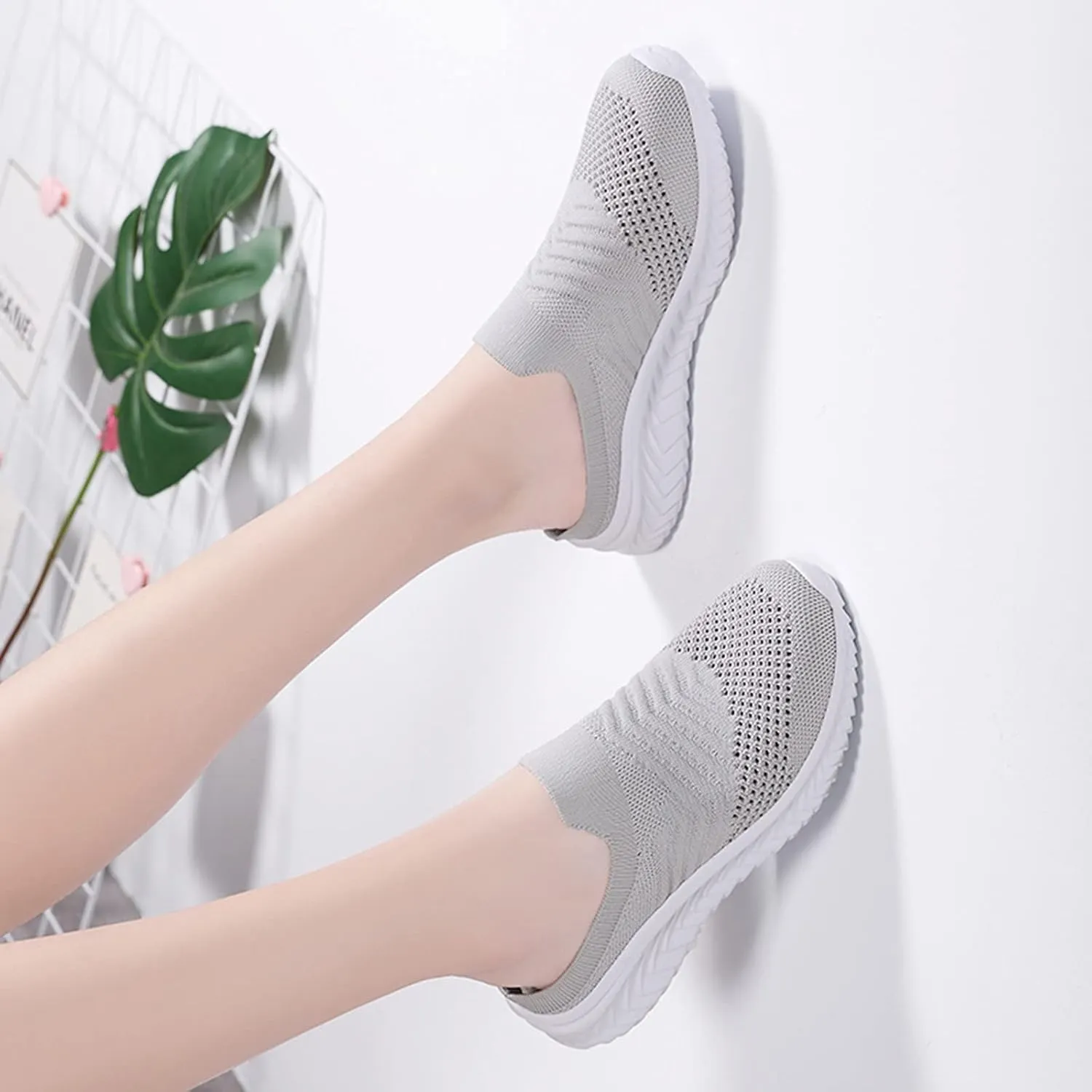 Womens Summer Breathable Mesh Slippers Mens Casual Shoes Walking Men's Casual Dress Shoes Men's Fashion Sneakers White Tennis Shoe Loafers Casual Slip On