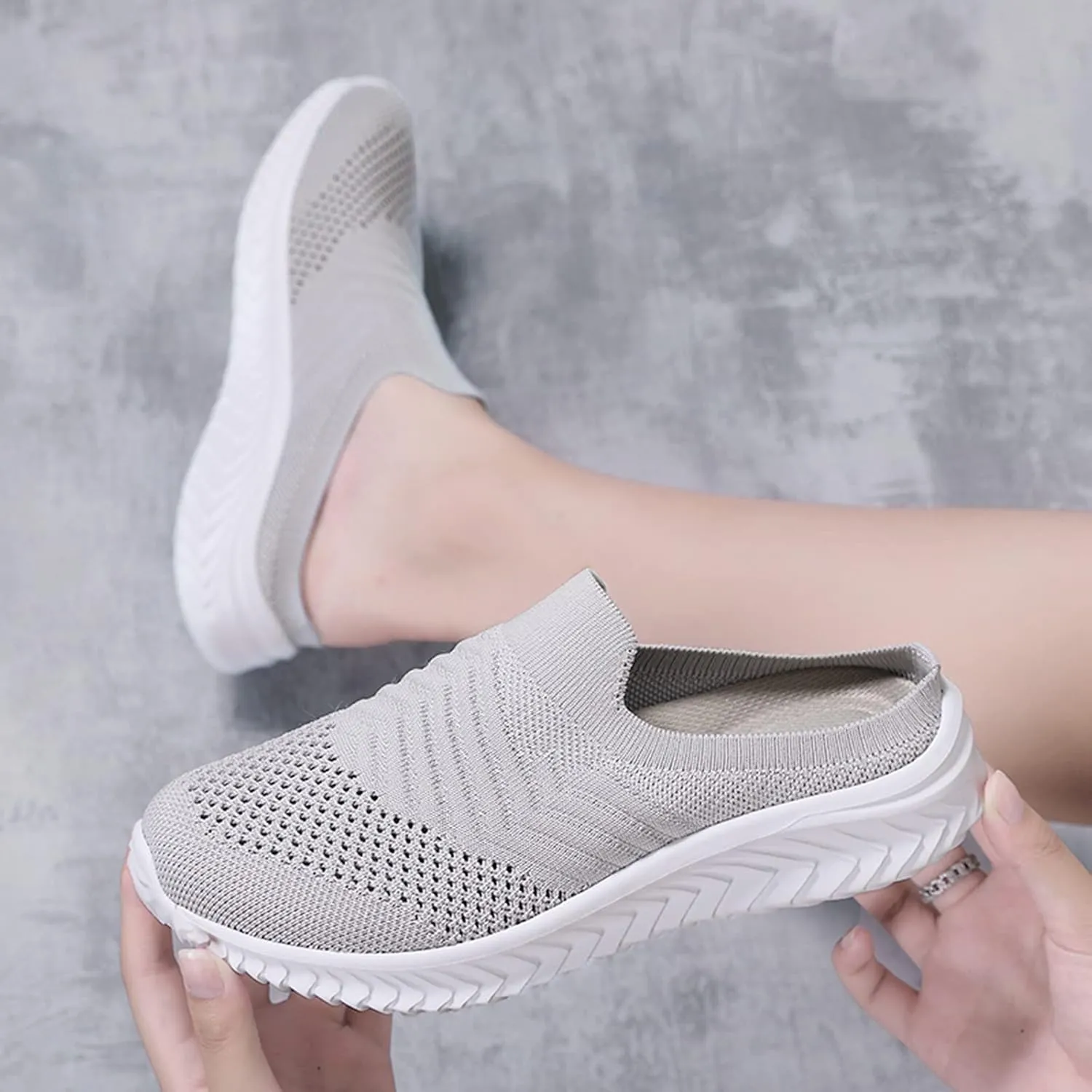 Womens Summer Breathable Mesh Slippers Mens Casual Shoes Walking Men's Casual Dress Shoes Men's Fashion Sneakers White Tennis Shoe Loafers Casual Slip On