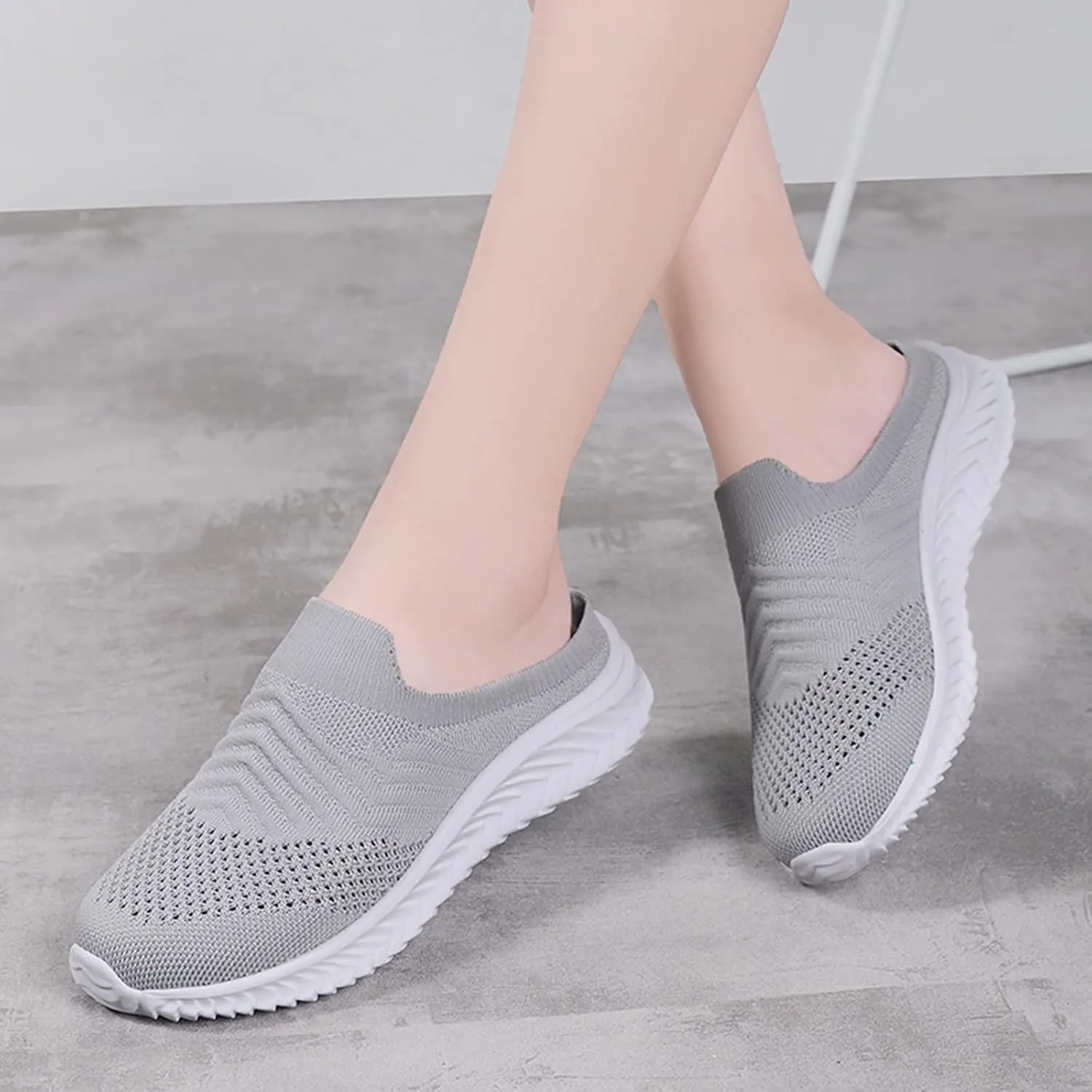 Womens Summer Breathable Mesh Slippers Mens Casual Shoes Walking Men's Casual Dress Shoes Men's Fashion Sneakers White Tennis Shoe Loafers Casual Slip On