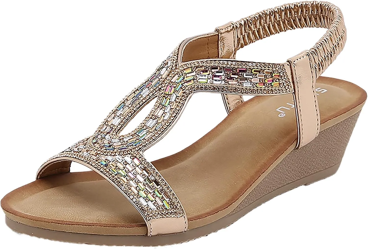 Women's Summer Sandals Beach Bohemian Beaded Ankle Walking Strap Casual Flip Flops Ladies Sexy Flats Comfortable Shoes