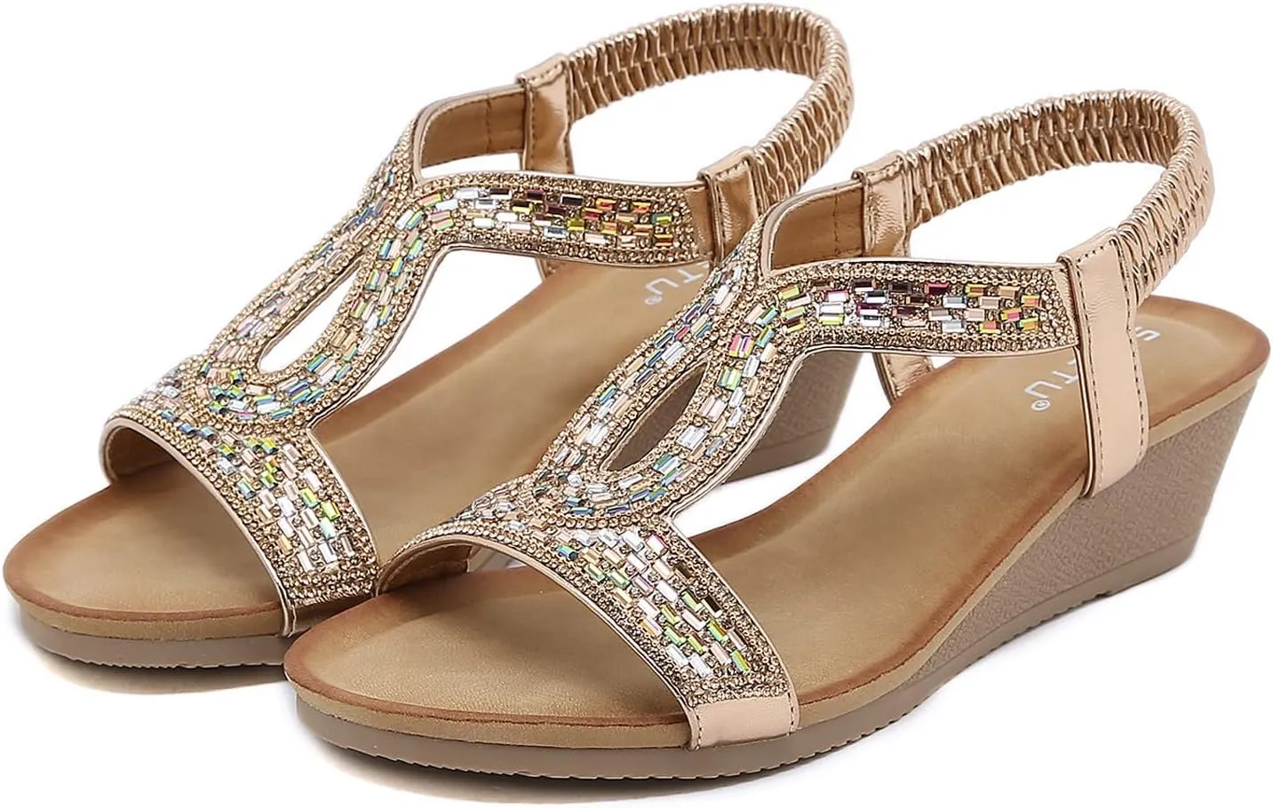 Women's Summer Sandals Beach Bohemian Beaded Ankle Walking Strap Casual Flip Flops Ladies Sexy Flats Comfortable Shoes