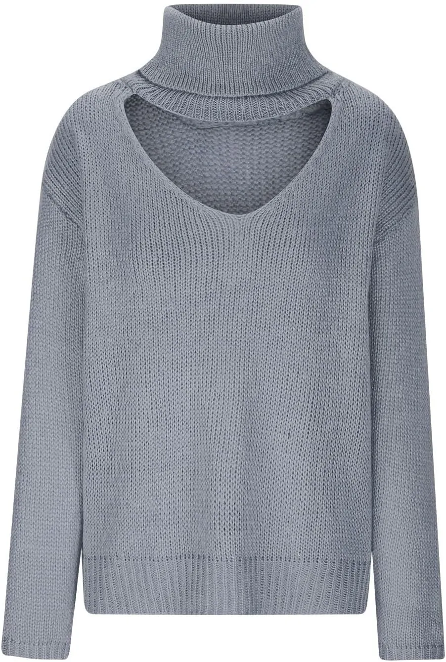 Womens Turtleneck Long Sleeve Sweaters Winter Clothes Knitwear Blouse Top Chunky Cable Knit Pullover 2023 Fashion