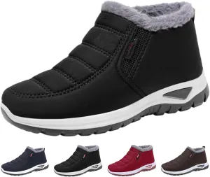 Women's Warm Sheepskin-Lined Boots Comfortable Waterproof Orthopedic Walking Fur Fuzzy Thermal Soft Booties