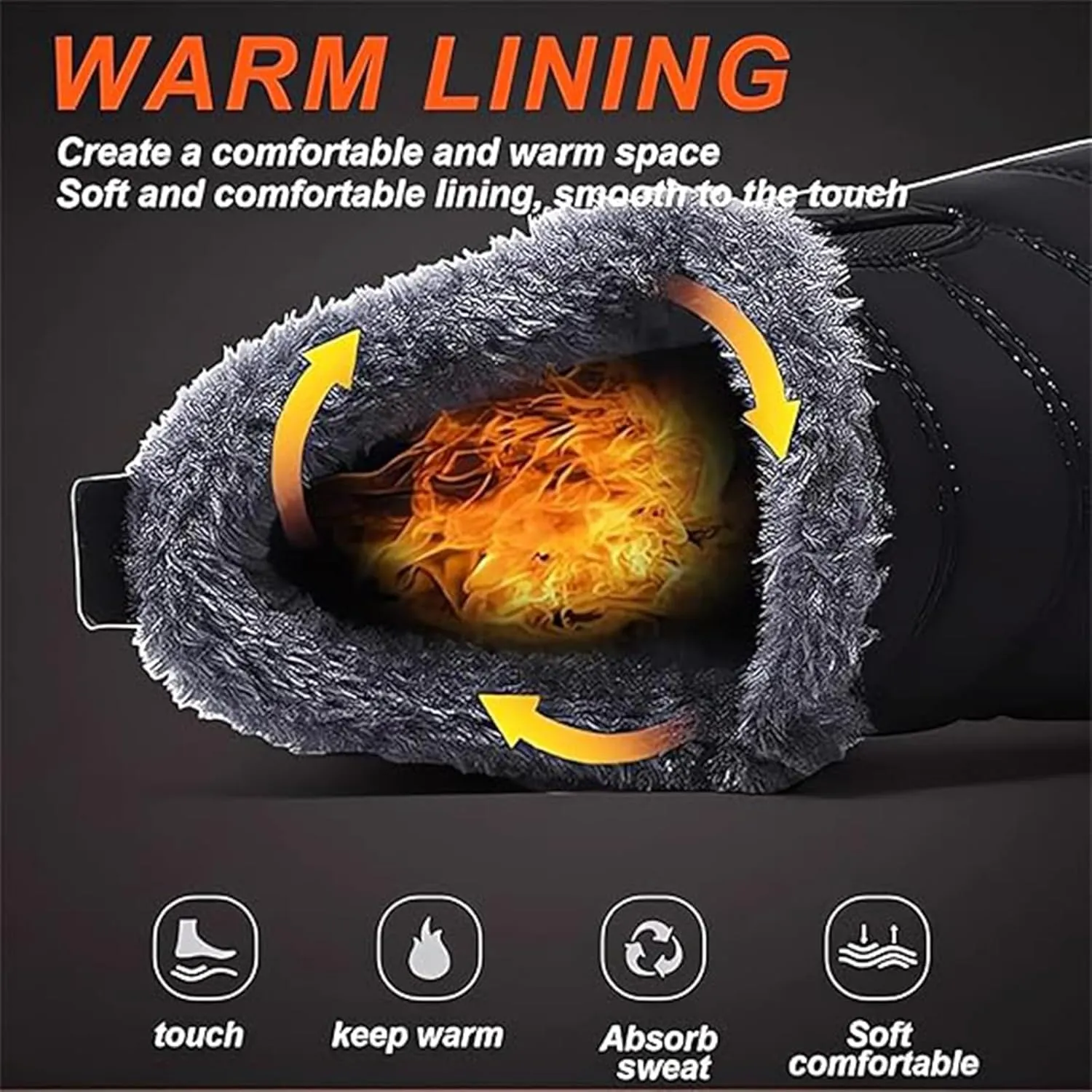 Women's Warm Sheepskin-Lined Boots Comfortable Waterproof Orthopedic Walking Fur Fuzzy Thermal Soft Booties