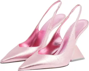 Women's Wedge Heeled Slingback Sandals Closed Pointed Toe Shaped Slope Heels Elastic Ankle Strap Slip On Pumps Ladies Casual Fashion Dress Shoes