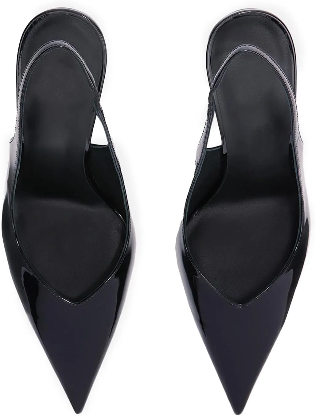 Women's Wedge Heeled Slingback Sandals Closed Pointed Toe Shaped Slope Heels Elastic Ankle Strap Slip On Pumps Ladies Casual Fashion Dress Shoes