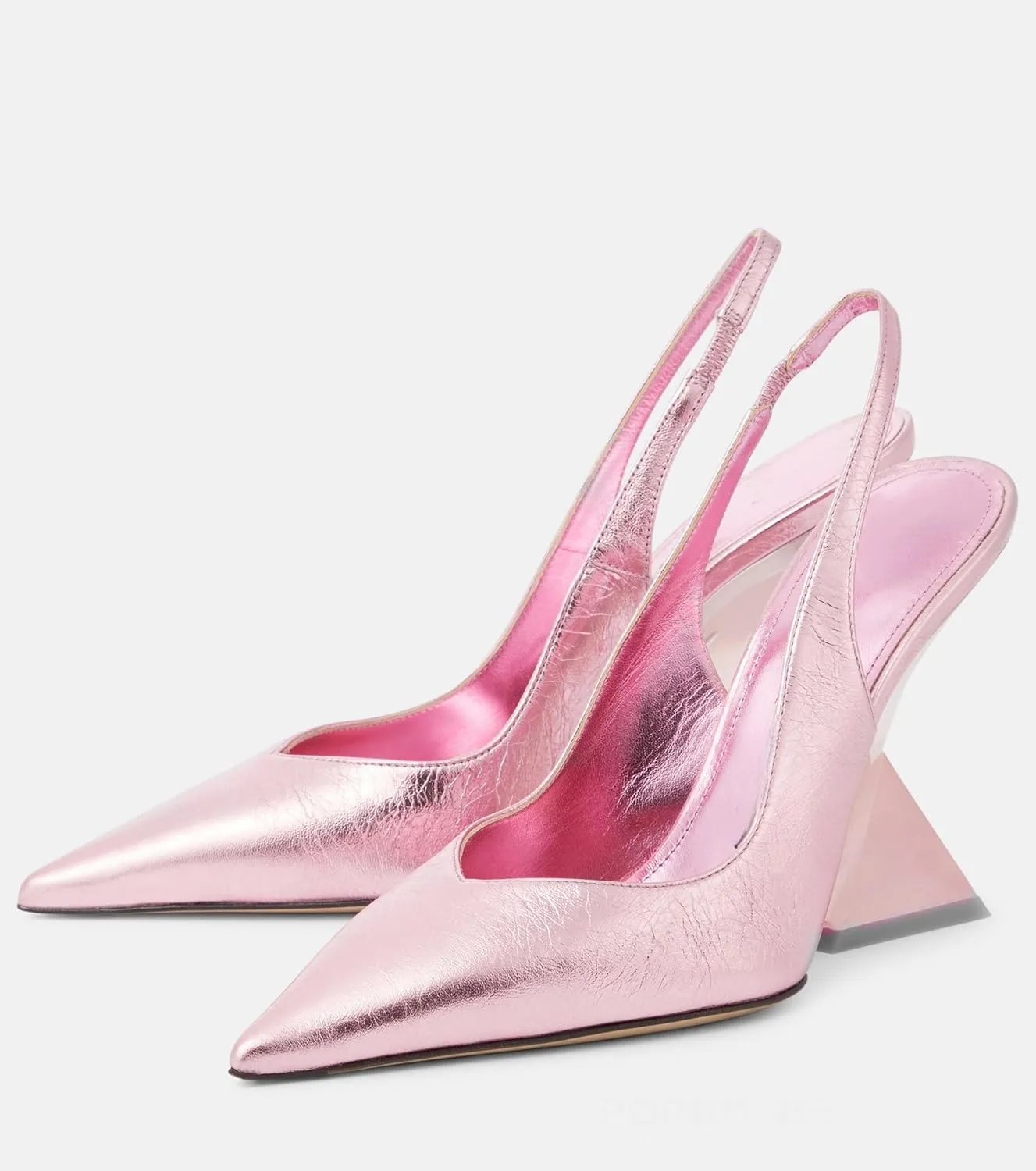 Women's Wedge Heeled Slingback Sandals Closed Pointed Toe Shaped Slope Heels Elastic Ankle Strap Slip On Pumps Ladies Casual Fashion Dress Shoes