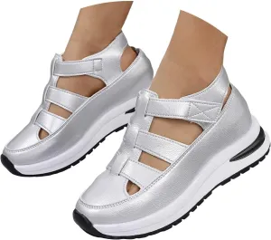 Womens Wedge Sports Sandals Soft Thick Sole Closed Toe Strappy Lightweight Comfortable Platform Summer Casual Sandals