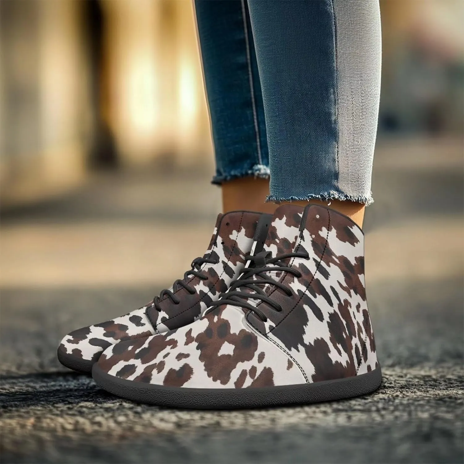Womens Winter Hiking Boots Wide Toe Box Warm Snow Boots Minimalist Barefoot Boots Non-Slip Ankle Booties