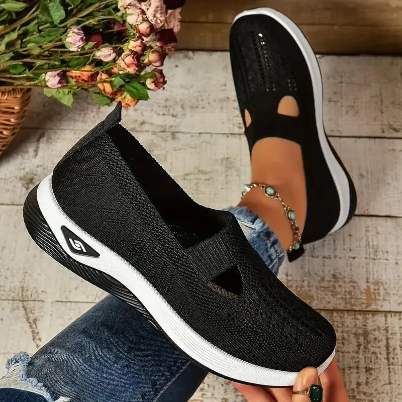 Yanzhenglip Womens Walking Shoes Sock Sneakers Knit Upper Non Slip Shoes Breathable Lightweight Mesh Platform Athletic Shoes