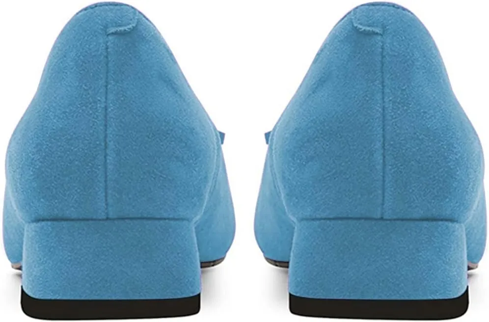 YDN Women Chunky Block Low Heel Loafers Square Toe Tassel Fringed Pump Slip On Dress Party Office Daily Shoe Size 4-15 US