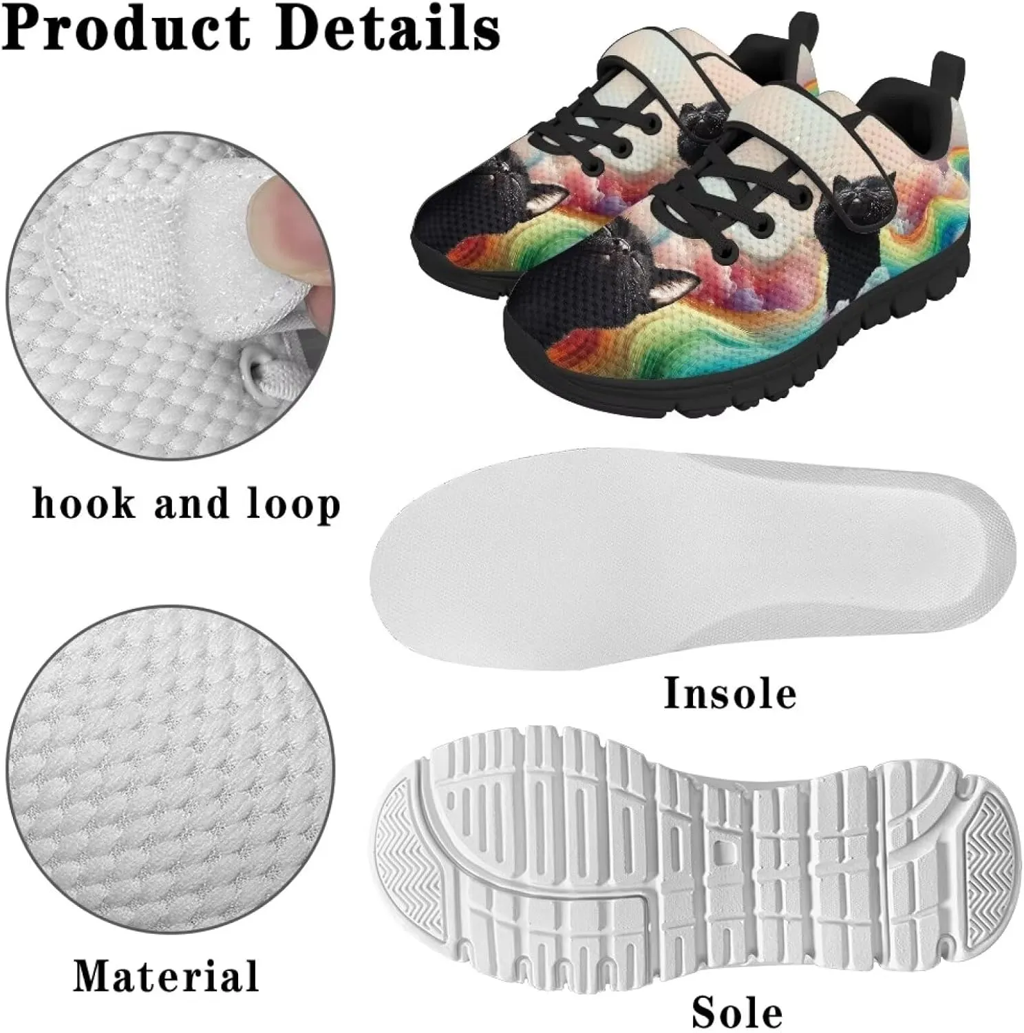 YEXIATODO Little Kids Sneakers Slip On Tennis Shoes Low Top Lace Up Running Shoes Girls Boys School Shoes Size 1-13