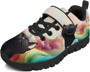 YEXIATODO Little Kids Sneakers Slip On Tennis Shoes Low Top Lace Up Running Shoes Girls Boys School Shoes Size 1-13
