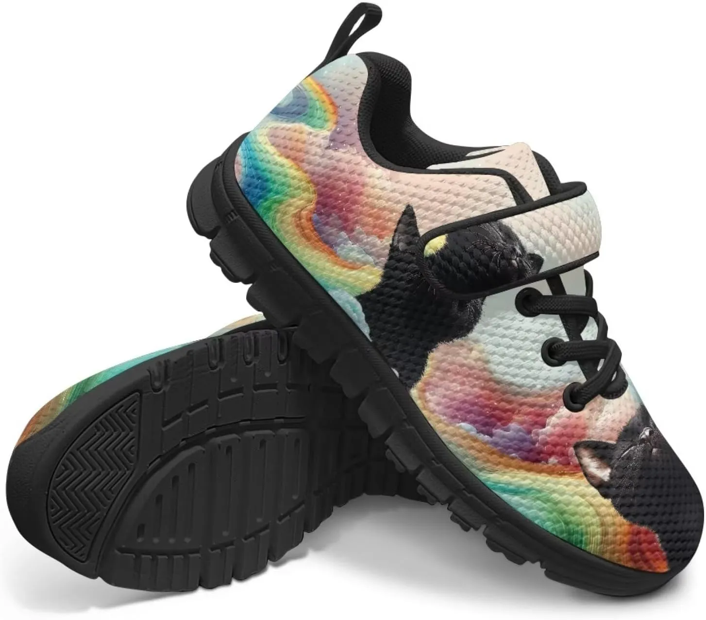 YEXIATODO Little Kids Sneakers Slip On Tennis Shoes Low Top Lace Up Running Shoes Girls Boys School Shoes Size 1-13