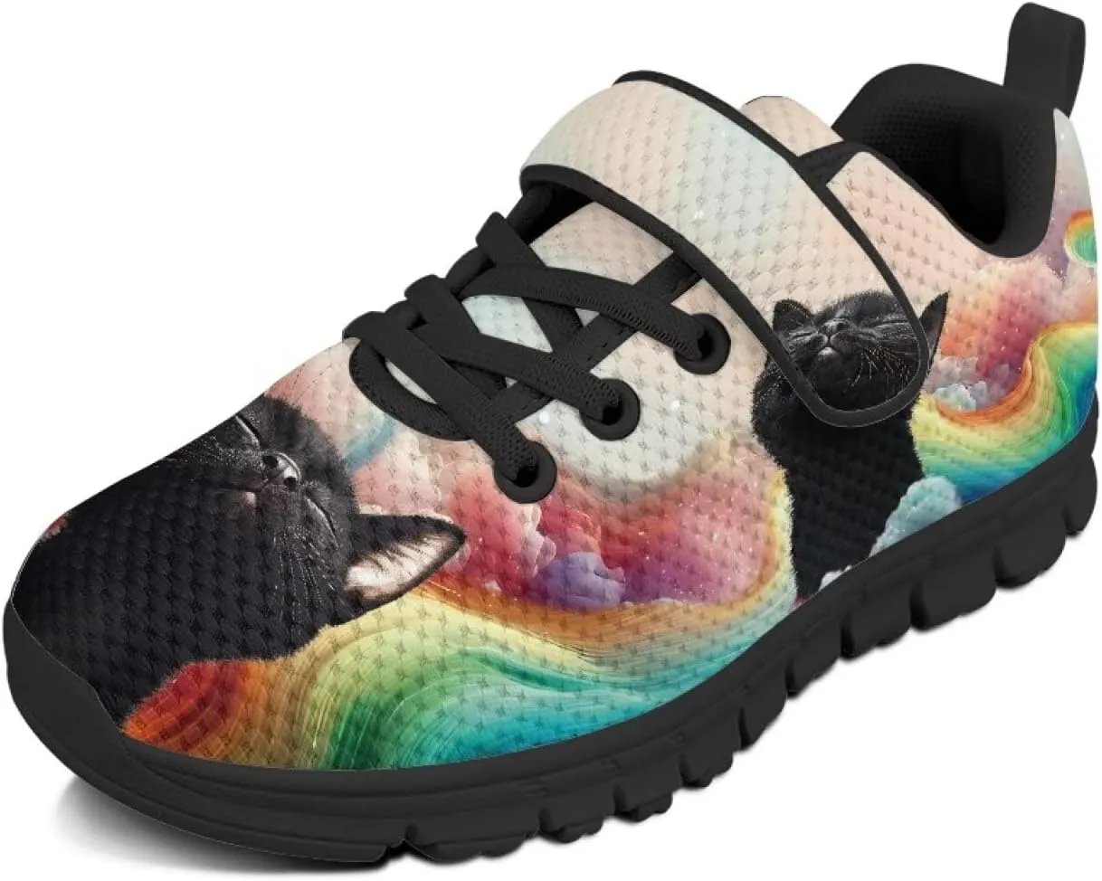 YEXIATODO Little Kids Sneakers Slip On Tennis Shoes Low Top Lace Up Running Shoes Girls Boys School Shoes Size 1-13
