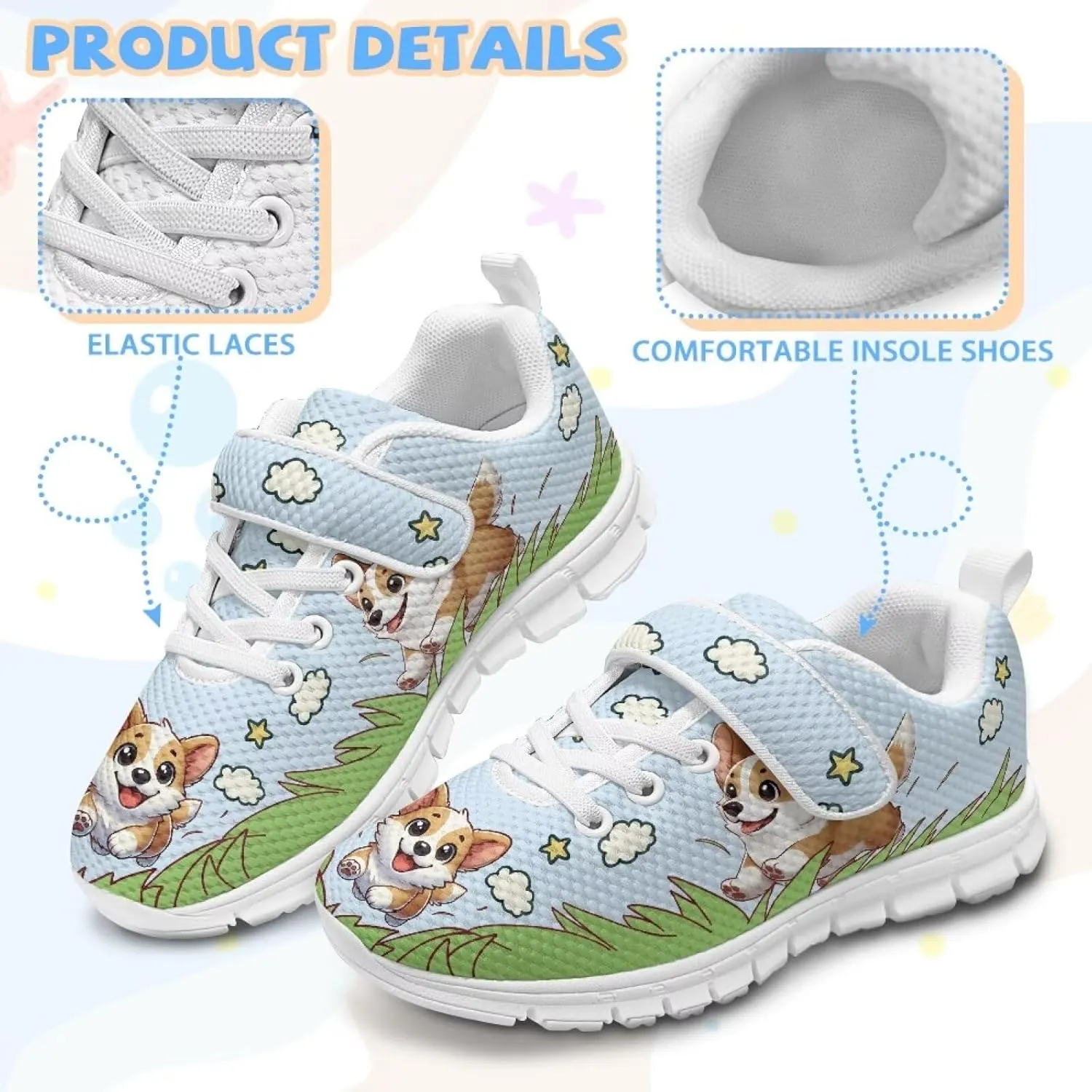 YEXIATODO Little Kids Sneakers Slip On Tennis Shoes Low Top Lace Up Running Shoes Girls Boys School Shoes US Size 1-13