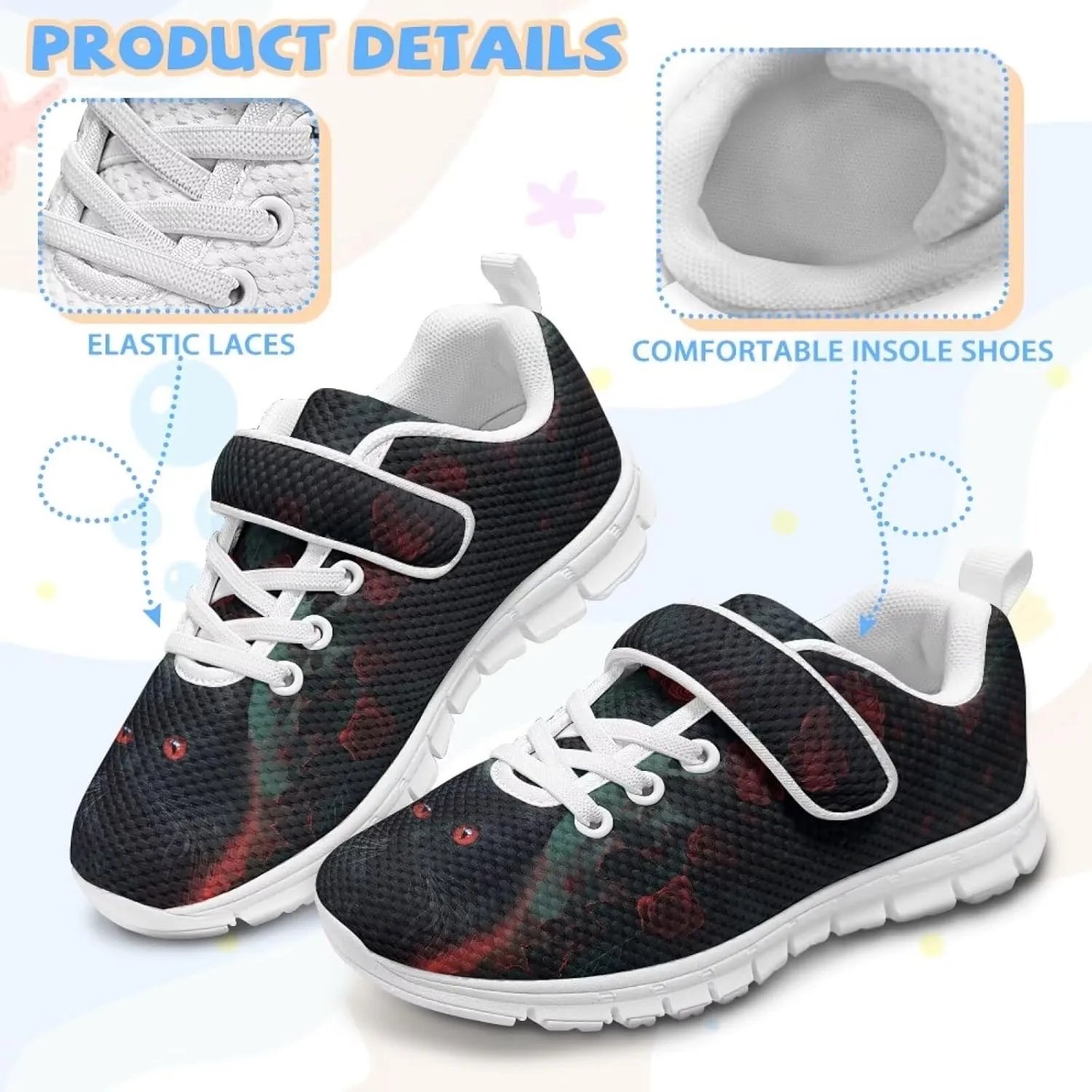 YEXIATODO Slip On Shoes Girls Boys Wide Shoes Kids Shoes No Tie Shoelaces Running Sneakers Tennis Shoes 11-2.5