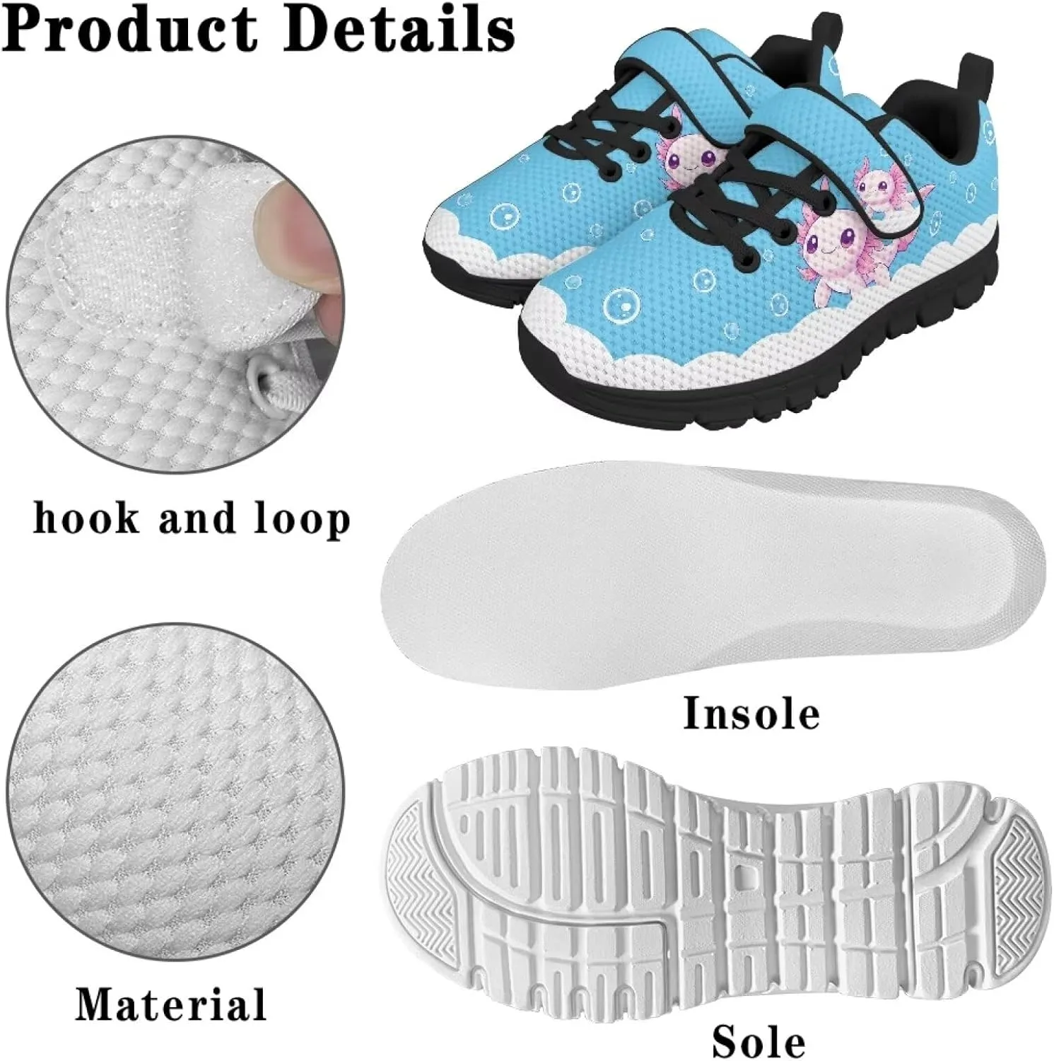 YEXIATODO Sneakers for Girls Boys Toddlers Slip on Shoes Hands Free Shook and Loop chool Shoes Athletic Shoes 1-13