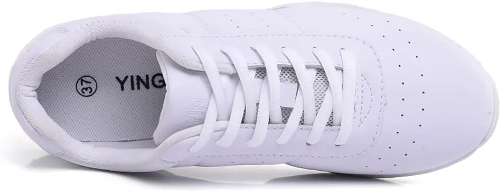 YSMIIH Women White Cheer Shoes Cheerleading Walking Girls Tennis Soft Dance Sneakers