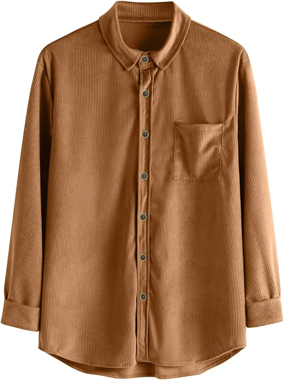 ZYXTIM Mens Corduroy Shirts Button Down Lapel Cargo Shirts Long Sleeve Casual Work Tops Hiking Fishing Camping Trave Tops